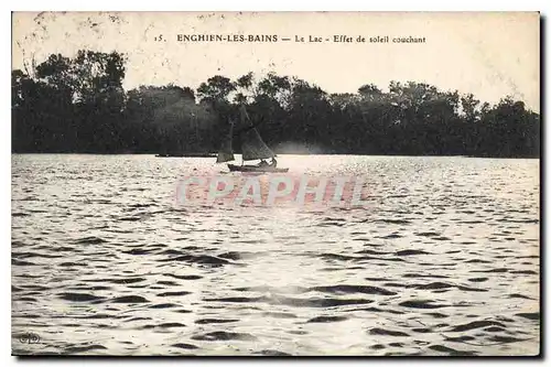 Cartes postales Enghien les Bains Le Lac Effect de Soleil couchant