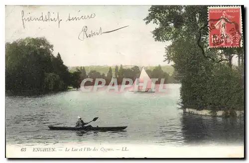 Cartes postales Enghien Le Lac et l'Ile des Cygnes