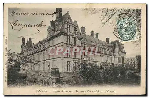 Cartes postales Ecouen Legion d'Honneur Terrase Vue exterieure cote nord