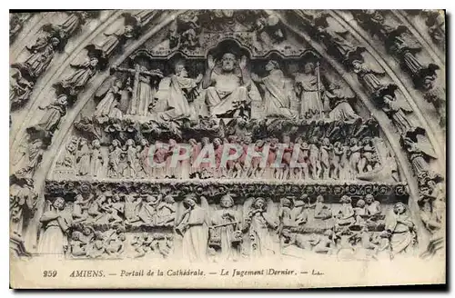 Cartes postales Amiens Portail de la Cathedrale Le Jugement Dernier