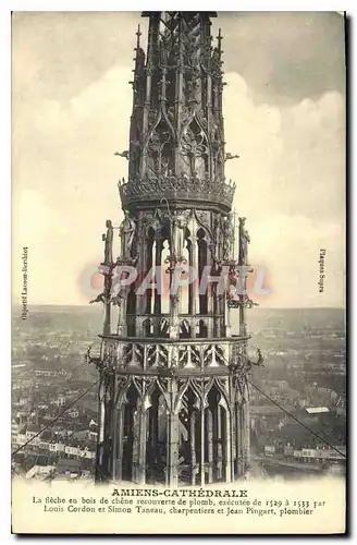 Cartes postales Amiens Cathedrale La fleche en bois de chene