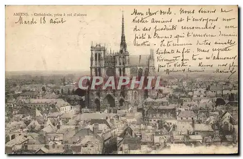 Cartes postales Amiens Cathedrale prise a vol d'oiseau