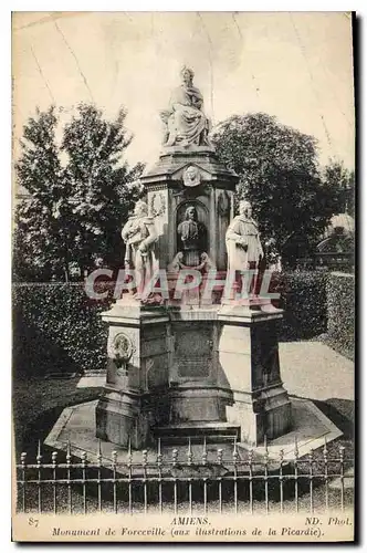 Cartes postales Amiens monument de Forceville aux ilustration de la Picardie