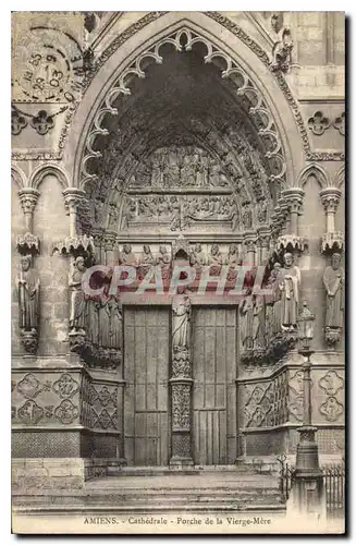 Cartes postales Amiens cathedrale Porche de la Vierge Mere