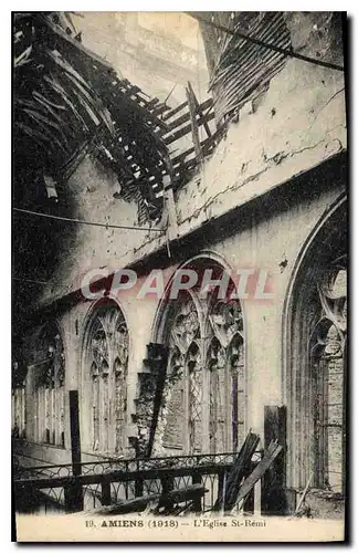 Cartes postales Amiens 1918 l'eglise St Remi Militaria