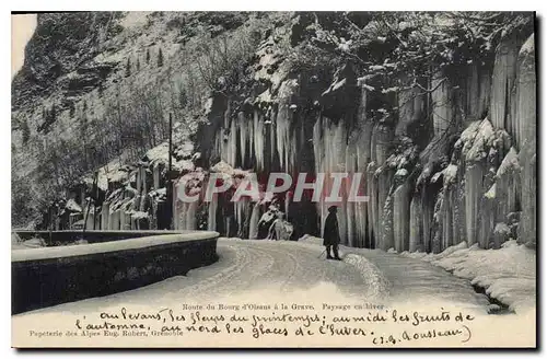 Cartes postales Route du Bourg d'oisans a la Grave Paysage en hiver