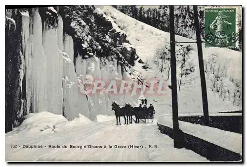 Cartes postales Dauphine route du Bourg d'Oisans a la Grave Hiver