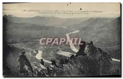 Cartes postales Grenoble le Voron les Tretes le passage de la Dalle Lisse Perspective sur la ville l'isere et la