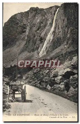 Ansichtskarte AK Le Dauphine route de Bourg d'oisans a la Grave cascade de la Pisse Automobile