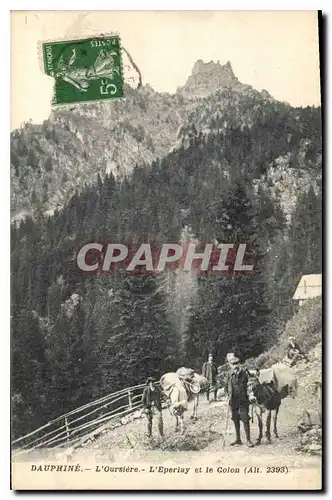 Cartes postales Dauphine l'oursiere l'Eperlay et le Colon  Ane Mule