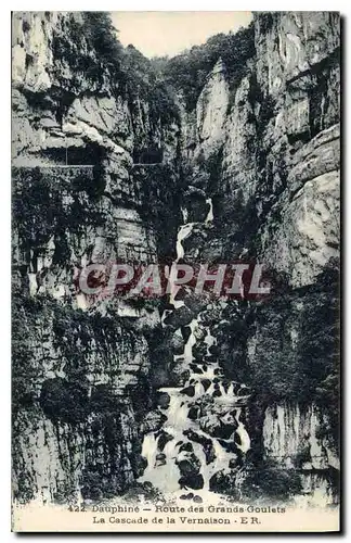 Cartes postales Dauphine Route des grands Goulets la cascade de la Vernaison