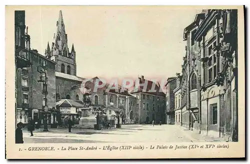 Cartes postales Grenoble la place St Andre l'eglise XIII siecle