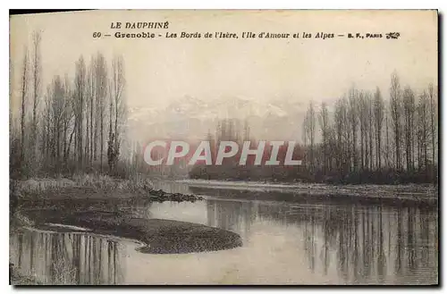 Ansichtskarte AK Le Dauphine Grenoble les Bords de l'Isere l'Ile d'Amour et les Alpes