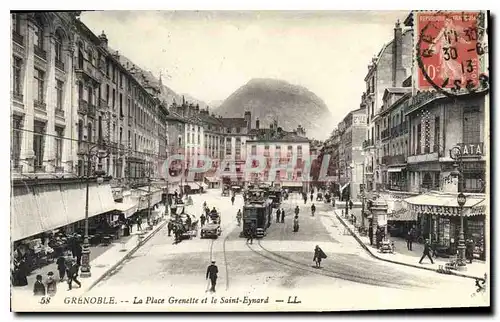 Ansichtskarte AK Grenoble la place Grenette et le Saint Eynard Tramway