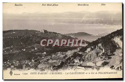 Cartes postales Cote d'Azur L'Esterel la Californie et le Col de Villefranche