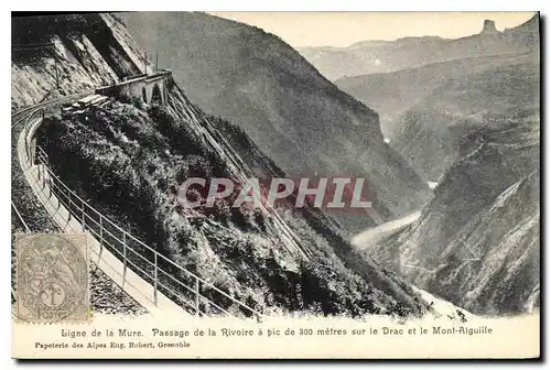 Cartes postales Ligne de la Mure passage de la rivoire a pic sur le Drac et le Mont Aiguille