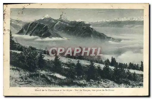 Ansichtskarte AK Massif de la Chartreuse et les Alpes Mer de Nuages vue prise de St Nizier