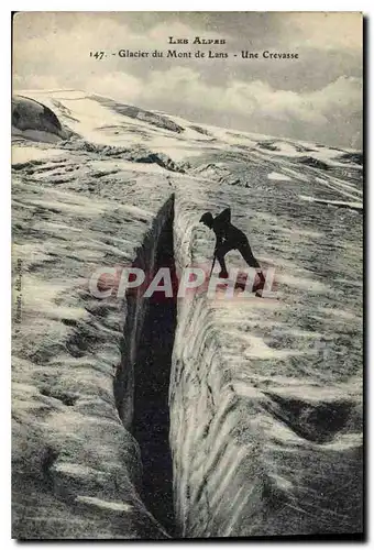 Ansichtskarte AK Les Alpes Glacier du Mont de Lans une Crevasse