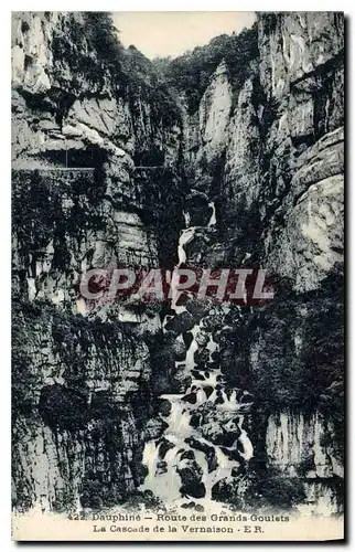 Cartes postales Dauphine route des grands Goulets la cascade de la Vernaison