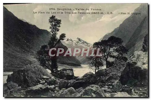 Cartes postales Dauphine Vallee du Veneon le plan du lac et la Tete des Fetoules