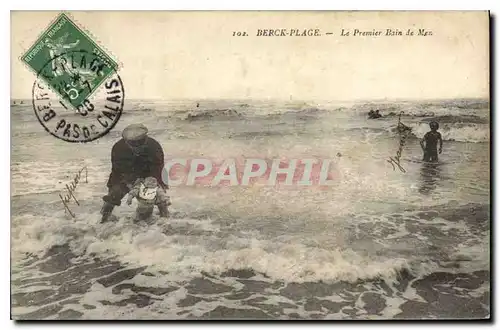 Ansichtskarte AK Berck Plage le premier Bain de mer