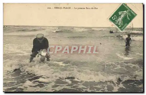 Ansichtskarte AK Berck Plage le premier Bain de Mer