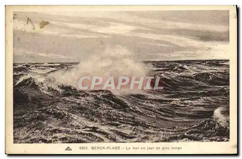 Cartes postales Berck Plage la mer un jour de Gros temps