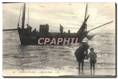Cartes postales Berck Plage Effet de Nuit Bateau
