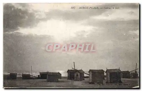 Cartes postales Berck Plage Cabines le Soir