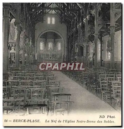 Ansichtskarte AK Berck Plage la Nef de l'eglise Notre Dame des Sables