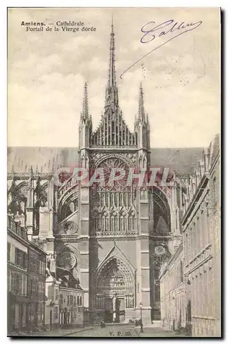 Cartes postales Amiens cathedrale portail de la Vierge Doree