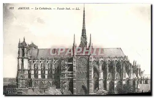 Cartes postales Amiens la cathedrale facade Sud