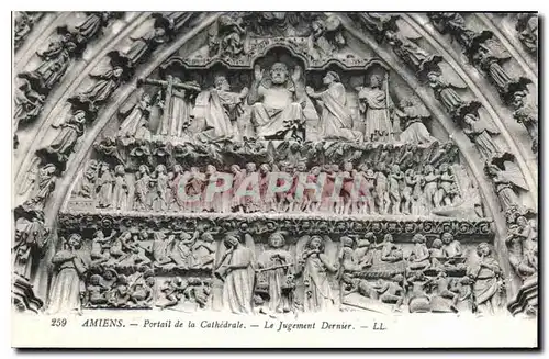 Cartes postales Amiens portail de la cathedrale le Jugement Dernier