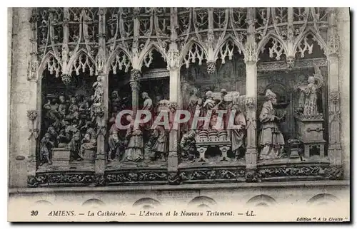 Cartes postales Amiens la cathedrale l'Ancien et le Nouveau Testament
