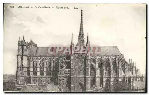 Cartes postales Amiens la cathedrale facade Sud