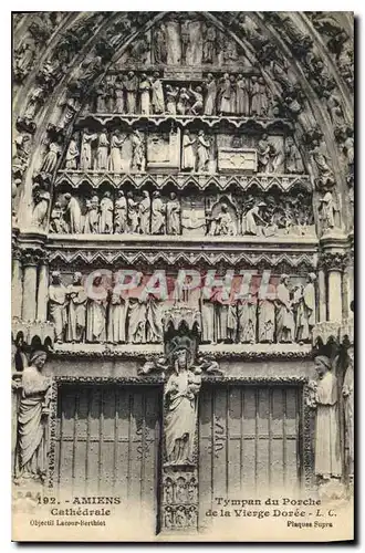 Ansichtskarte AK Amiens cathedrale Tympan du Porche de la Vierge Doree