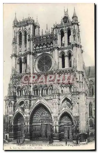 Cartes postales Amiens cathedrale facade