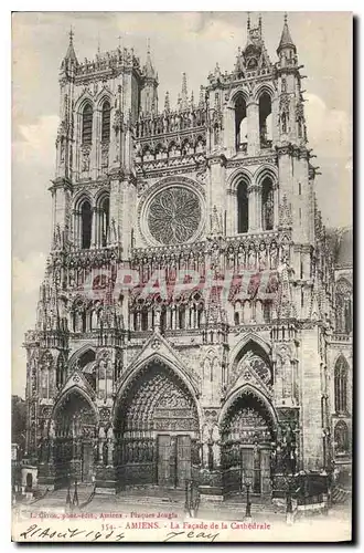 Cartes postales Amiens La Facade de la Cathedrale