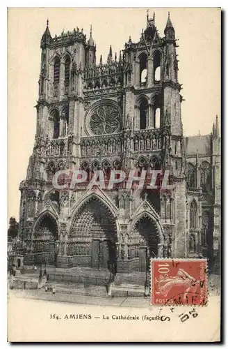 Cartes postales Amiens la Cathedrale (Facade)