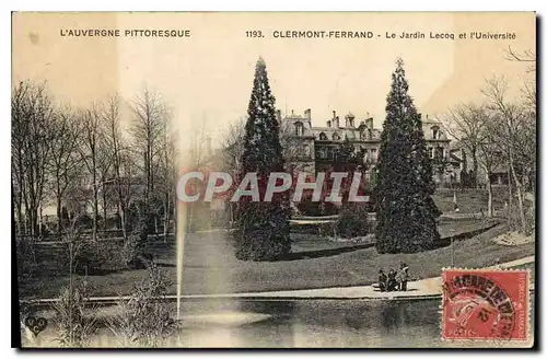 Cartes postales Clermont Ferrand Le Jardin Lecoq et l'Universite L'Auvergne Pittoresque