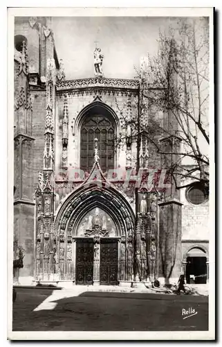 Cartes postales Aix en Provence La Cathedrale St Sauveur Facade gothique du XVe siecle