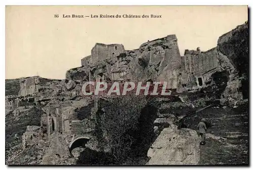 Ansichtskarte AK Les Baux Les Ruines du Chateau des Baux