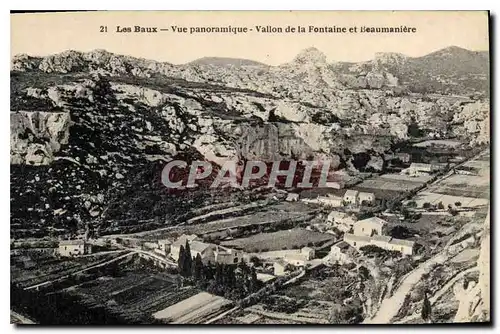 Cartes postales Les Baux Vue Panoramique Vallon de la Fontaine et Beaumaniere