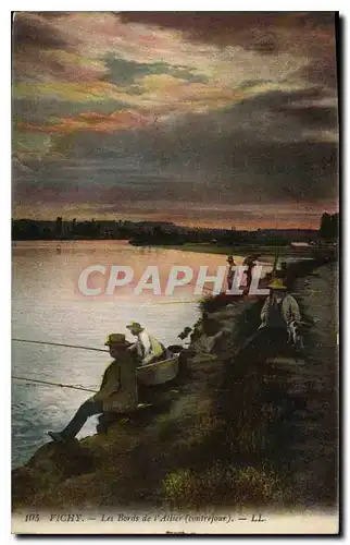 Cartes postales Vichy Les Bords de l'Allier (contrejour) Peche Pecheur