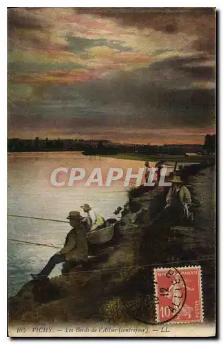 Cartes postales Vichy Les Bords de l'Allier (Contrejour) Peche Pecheurs