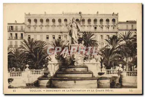 Cartes postales Toulon Monument de la Federation