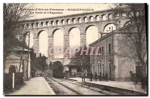 Ansichtskarte AK Roquefavour La Gare et l'Aqueduc Train