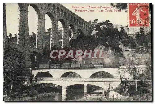Cartes postales Roquefavour Les Trois Ponts Train