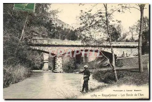 Ansichtskarte AK Roquefavour Les Bords de l'Arc Peche Pecheur