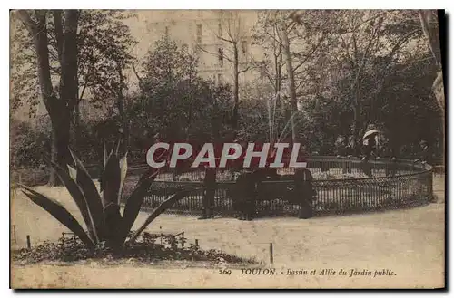 Cartes postales Toulon Bassin et Allee du Jardin public